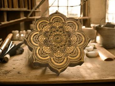 Mandalastempel aus Hartholz